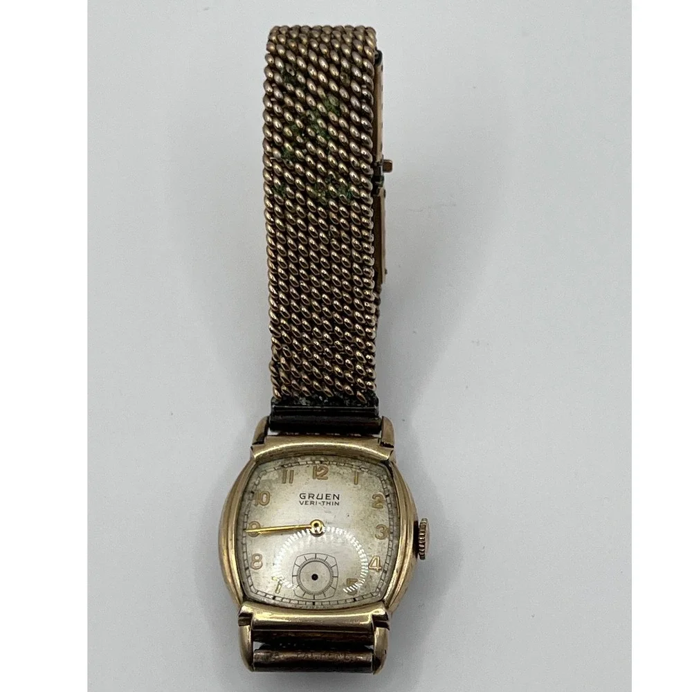 Gruen Veri-Thin Watch Gold 421-528 Fair 10K Gold Filled 15J Manual Wind 1940s